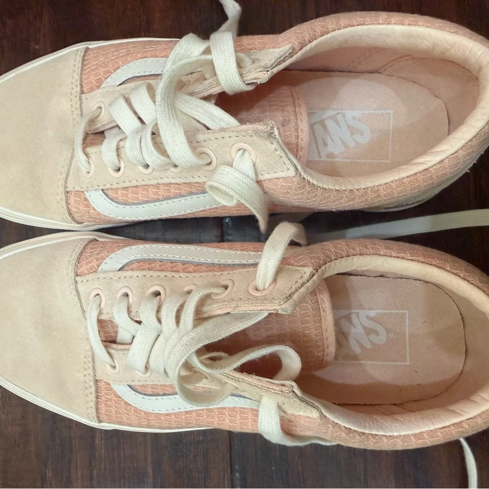 Vans Womens Pink Old Skool Woven Check Spanish Villa Suede Canvas Shoes Size 7.5 - Picture 8 of 13
